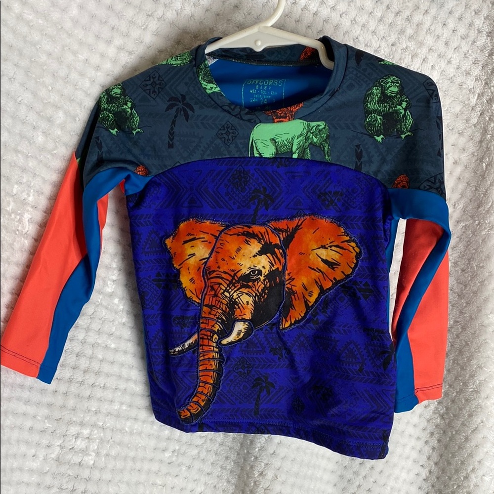 Offcorss long sleeve rashguard swim shirt with Elephant Design